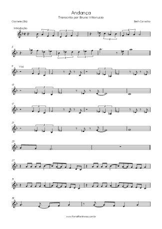 Beth Carvalho  score for Clarinet (Bb)