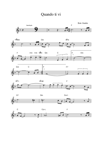Beto Guedes Quando Te Vi (Till There Was You) score for Tenor Saxophone Soprano (Bb)