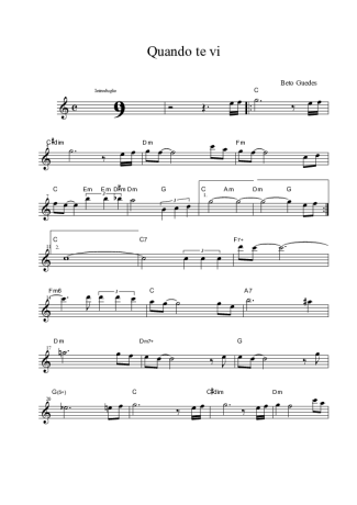 Beto Guedes Quando Te Vi (Till There Was You ) score for Alto Saxophone