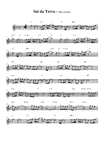 Beto Guedes Sal Da Terra score for Clarinet (Bb)