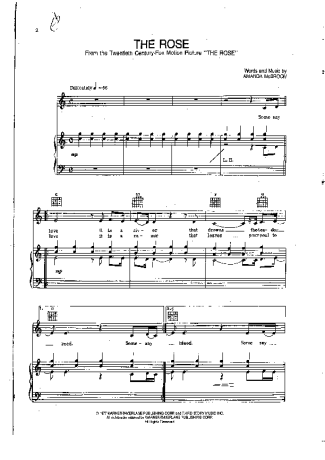 Bette Midler The Rose score for Piano