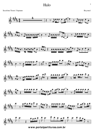Beyoncé Halo score for Tenor Saxophone Soprano (Bb)