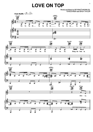 Beyoncé  score for Piano