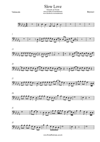 Beyoncé Slow Love score for Cello