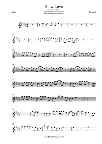 Beyoncé Slow Love score for Harmonica