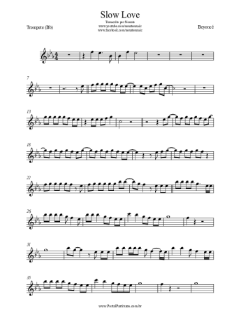 Beyoncé Slow Love score for Trumpet