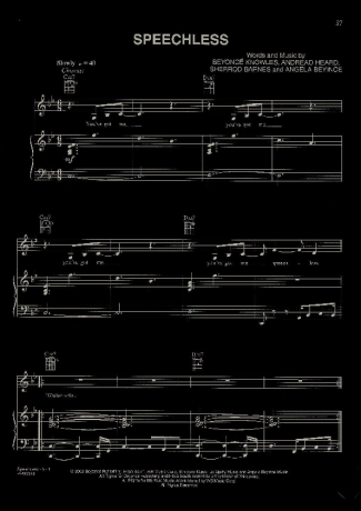 Beyoncé  score for Piano