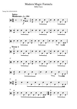 Score for Drums