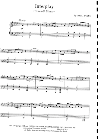 Bill Evans Interplay score for Piano