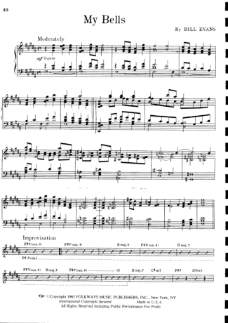 Bill Evans My Bells score for Piano