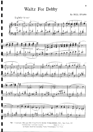 Bill Evans  score for Piano
