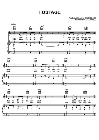 Billie Eilish  score for Piano