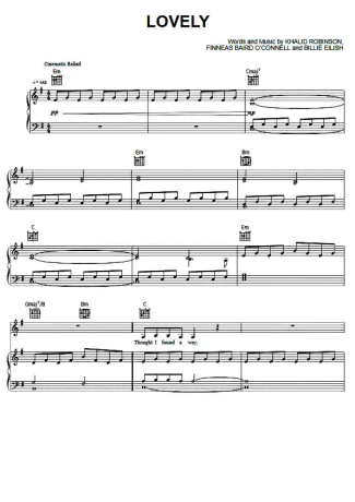 Billie Eilish  score for Piano