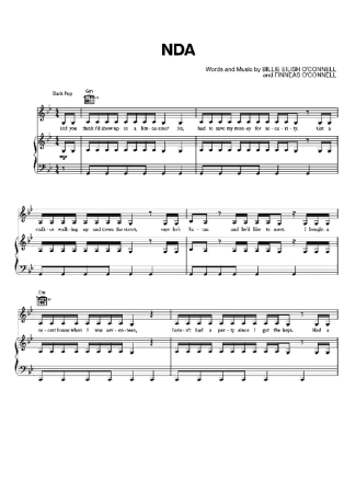 Billie Eilish NDA score for Piano