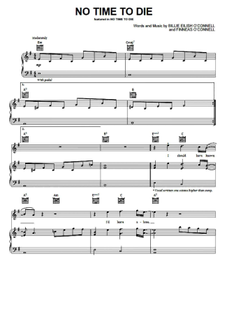 Billie Eilish No Time To Die score for Piano