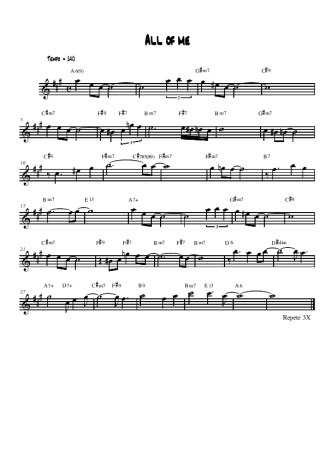 Billie Holiday All of Me score for Saxofone Alto (Eb)