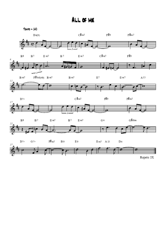 Billie Holiday All of Me score for Tenor Saxophone Soprano (Bb)