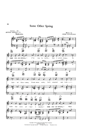 Billie Holiday Some Other Spring score for Piano