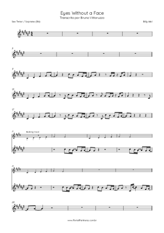 Billy Idol  score for Tenor Saxophone Soprano (Bb)