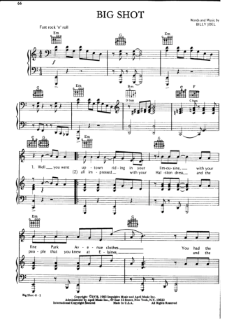 Billy Joel  score for Piano