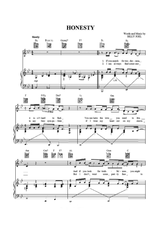 Billy Joel Honesty score for Piano