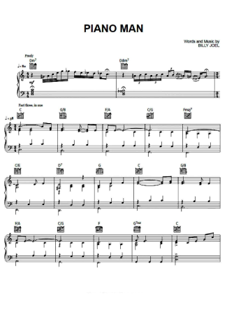 Billy Joel Piano Man score for Piano