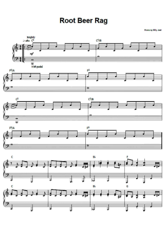 Billy Joel Root Beer Rag score for Piano