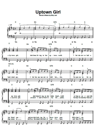 Billy Joel Uptown Girl score for Piano