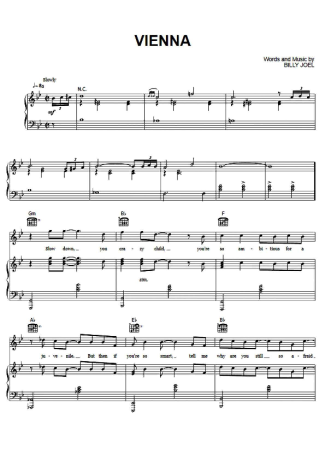 Billy Joel Vienna score for Piano