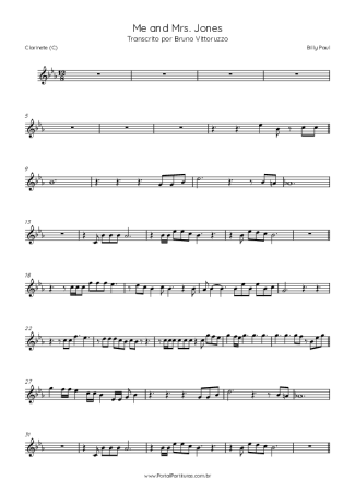Billy Paul  score for Clarinet (C)