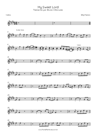 Billy Preston  score for Violin