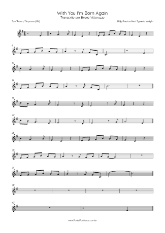 Billy Preston With You I´m Born Again (feat Syreeta Wright) score for Tenor Saxophone Soprano (Bb)