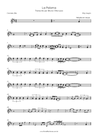 Billy Vaughn  score for Clarinet (Bb)