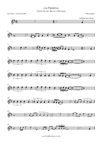 Billy Vaughn  score for Tenor Saxophone Soprano (Bb)