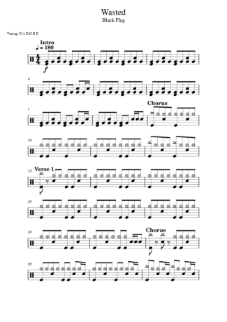 Score for Drums