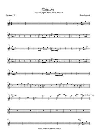 Black Sabbath  score for Clarinet (C)