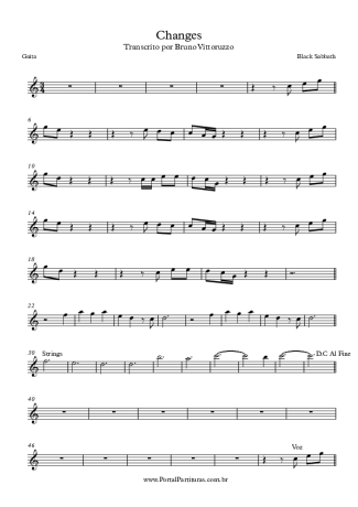 Black Sabbath Changes score for Harmonica