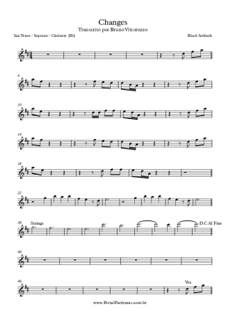 Black Sabbath  score for Tenor Saxophone Soprano (Bb)