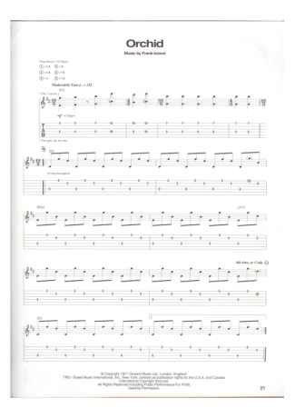 Black Sabbath Orchid score for Guitar