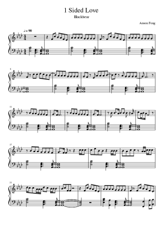 Blackbear 1 Sided Love score for Piano