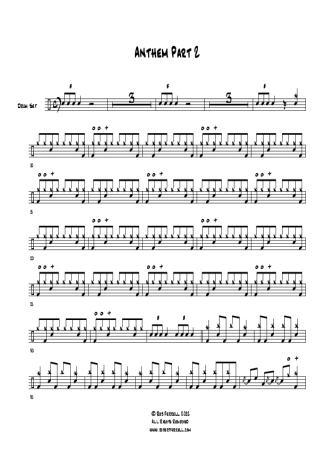 Blink 182 Anthem Part Two score for Drums