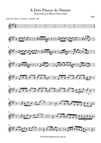 Blitz Dois Passos do Paraíso score for Tenor Saxophone Soprano (Bb)