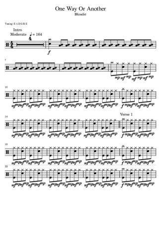 Blondie One Way Or Another score for Drums
