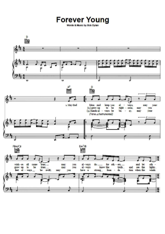 Bob Dylan  score for Piano