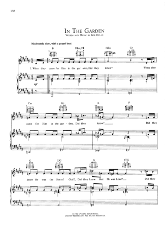 Bob Dylan  score for Piano