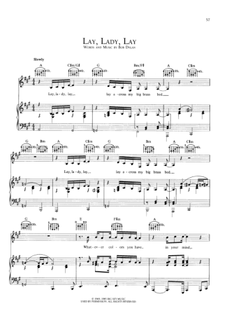 Bob Dylan  score for Piano