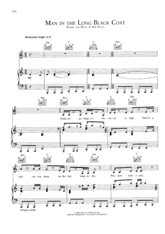 Bob Dylan  score for Piano