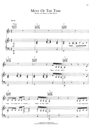 Bob Dylan  score for Piano