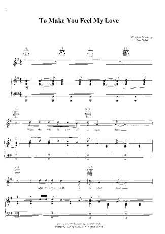 Bob Dylan  score for Piano