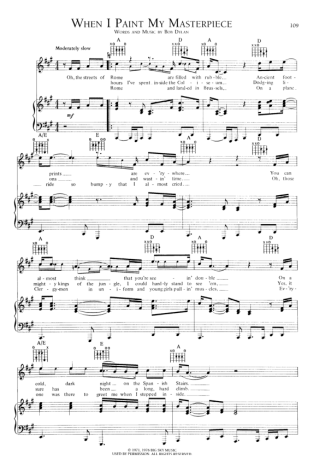 Bob Dylan  score for Piano